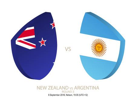 New Zealand vs Argentina, 2018 Rugby Championship, round 3.のイラスト素材
