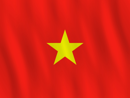 Vietnam flag with waving effect, official proportion.のイラスト素材
