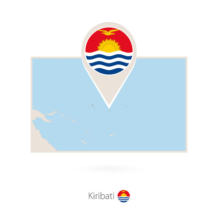 Rectangular map of Kiribati with pin icon of Kiribatiのイラスト素材