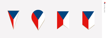 Czech Republic flag in vertical design, vector illustration.のイラスト素材