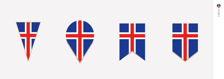 Iceland flag in vertical design, vector illustration.のイラスト素材