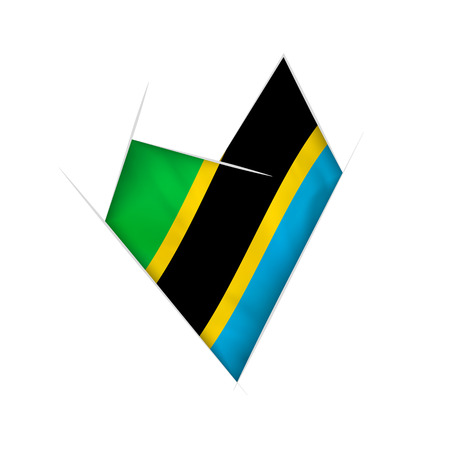 Sketched crooked heart with flag of Tanzaniaのイラスト素材