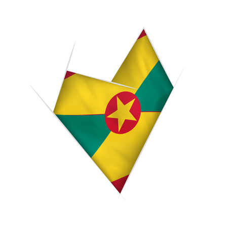 Sketched crooked heart with flag of Grenadaのイラスト素材