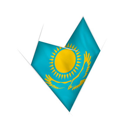 Sketched crooked heart with flag of Kazakhstanのイラスト素材