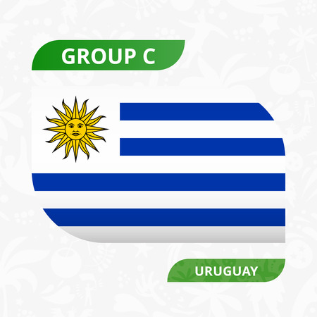Uruguayan team flag, made in football competition style. Vector illustration.のイラスト素材