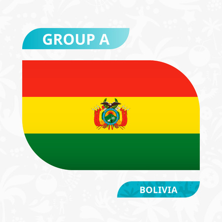 Bolivian team flag, made in football competition style. Vector illustration.のイラスト素材