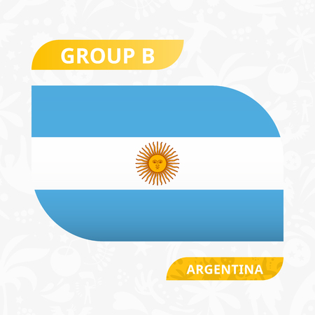 Argentina team flag, made in football competition style. Vector illustration.のイラスト素材