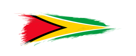 Flag of Guyana in grunge brush stroke, vector grunge illustration.のイラスト素材