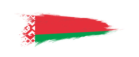 Flag of Belarus in grunge brush stroke, vector grunge illustration.のイラスト素材
