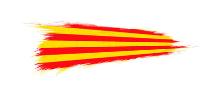 Flag of Catalonia in grunge brush stroke, vector grunge illustration.のイラスト素材