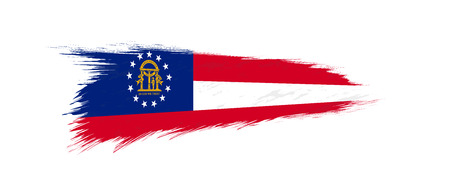 Flag of Georgia US State in grunge brush stroke, vector grunge illustration.のイラスト素材