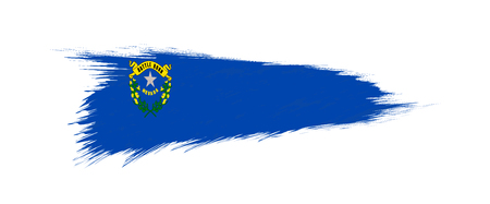 Flag of Nevada US State in grunge brush stroke, vector grunge illustration.のイラスト素材