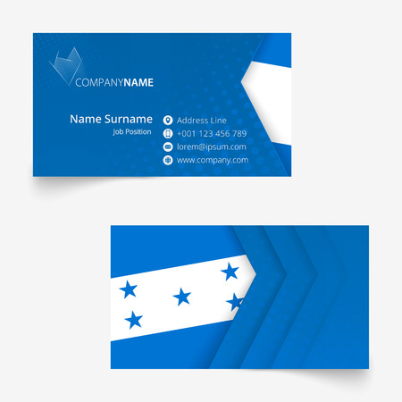 Honduras Flag Business Card, standard size (90x50 mm) business card template with bleed under the clipping mask.のイラスト素材
