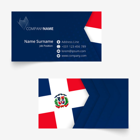 Dominican Republic Flag Business Card, standard size (90x50 mm) business card template with bleed under the clipping mask.のイラスト素材