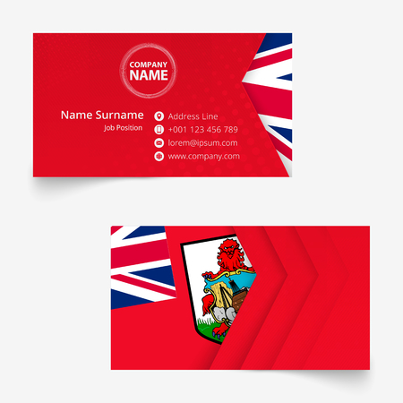 Bermuda Flag Business Card, standard size (90x50 mm) business card template with bleed under the clipping mask.のイラスト素材