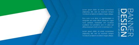 Banner template with flag of Sierra Leone for advertising travel, business and other. Horizontal web banner design.のイラスト素材