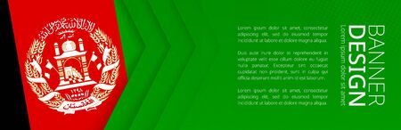 Banner template with flag of Afghanistan for advertising travel, business and other. Horizontal web banner design.のイラスト素材
