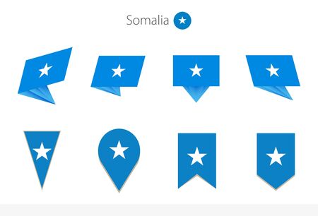 Somalia national flag collection, eight versions of Somalia vector flags. Vector illustration.のイラスト素材