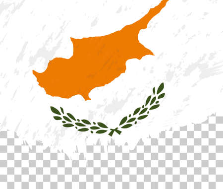 Grunge-style flag of Cyprus on a transparent background. Vector textured flag of Cyprus for vertical design.のイラスト素材