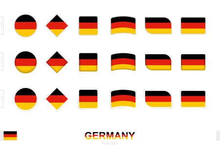 Germany flag set, simple flags of Germany with three different effects. Vector illustration.のイラスト素材