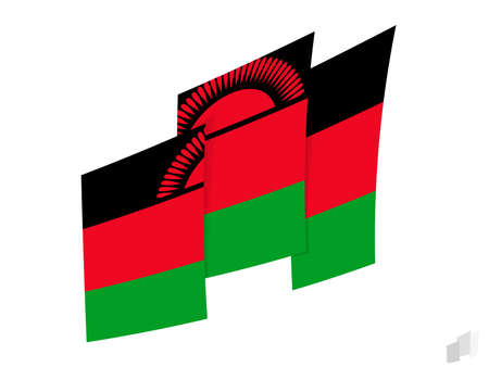 Malawi flag in an abstract ripped design. Modern design of the Malawi flag. Vector icon.のイラスト素材