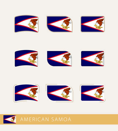 Vector flags of American Samoa, collection of American Samoa flags. Vector icon.のイラスト素材