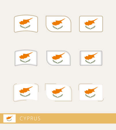 Vector flags of Cyprus, collection of Cyprus flags. Vector icon.のイラスト素材