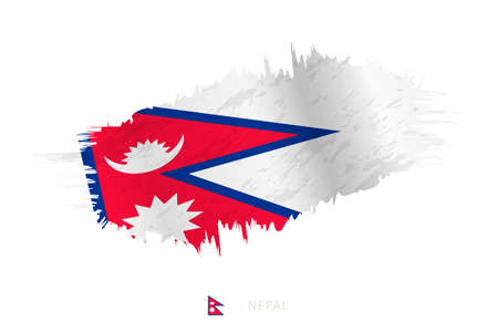 Painted Brushstroke Flag Of Nepal With Waving Effect Vector Flag のイラスト素材 イメージマート