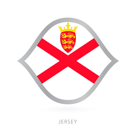 Jersey national team flag in style for international basketball competitions. Vector sign.のイラスト素材