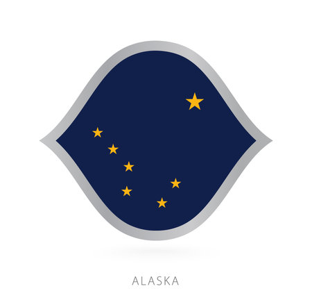 Alaska national team flag in style for international basketball competitions. Vector sign.のイラスト素材
