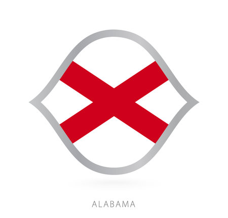 Alabama national team flag in style for international basketball competitions. Vector sign.のイラスト素材