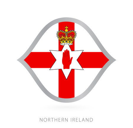 Northern Ireland national team flag in style for international basketball competitions. Vector sign.のイラスト素材