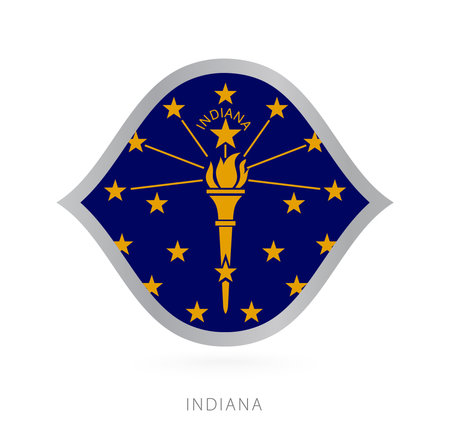 Indiana national team flag in style for international basketball competitions. Vector sign.のイラスト素材