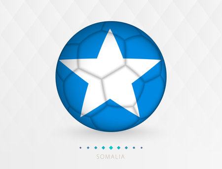 Football ball with Somalia flag pattern, soccer ball with flag of Somalia national team. Vector sport icon.のイラスト素材
