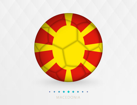 Football ball with North Macedonia flag pattern, soccer ball with flag of North Macedonia national team. Vector sport icon.のイラスト素材