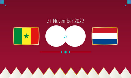 Senegal vs Netherlands football match, international soccer competition 2022. Versus icon.のイラスト素材