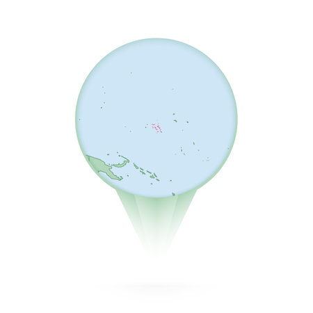Marshall Islands map, stylish location icon with Marshall Islands map and flag. Green pin icon.のイラスト素材