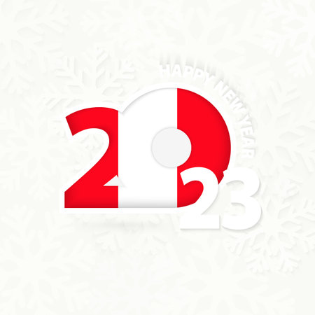 New Year 2023 for Peru on snowflake background. Greeting Peru with new 2023 year.のイラスト素材