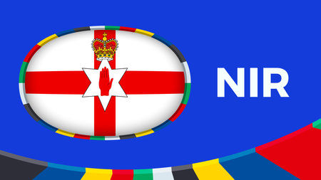 Northern Ireland flag stylized for European football tournament qualification. Flag on vector background.のイラスト素材
