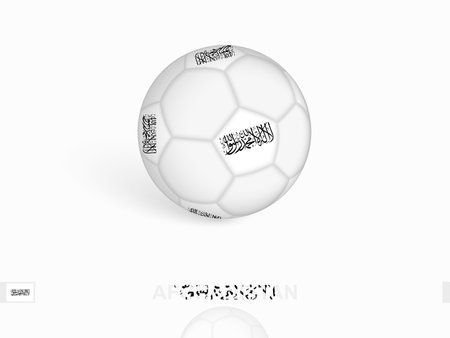 Soccer ball with the Afghanistan flag, football sport equipment. Vector illustration.のイラスト素材