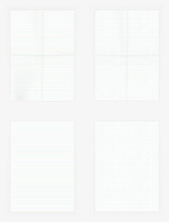 Set of blank lined and squared paper sheets. Vector illustration for your design.のイラスト素材