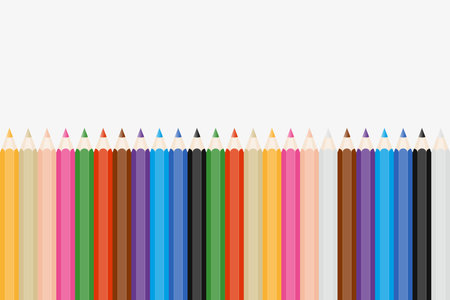 Vector pencil set in rainbow colors, colored pencils set in various colors. Vector set.のイラスト素材