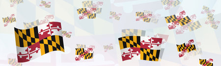 Maryland flag-themed abstract design on a banner. Abstract background design with National flags. Vector illustration.のイラスト素材