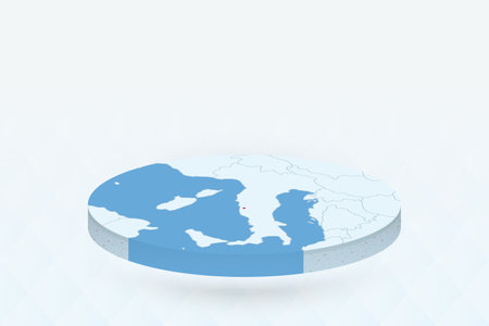 3D Isometric Map Highlighting Vatican City in Red. Vector illustration.のイラスト素材