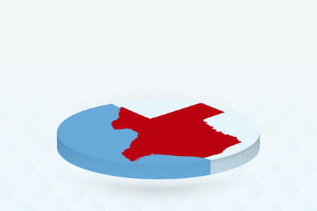 3D Isometric Map Highlighting Texas in Red. Vector illustration.のイラスト素材