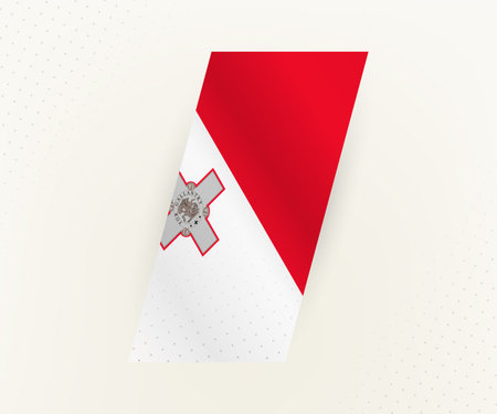 Abstract modern vertical flag of Malta on beige background with dots. Flag for different types of design.のイラスト素材