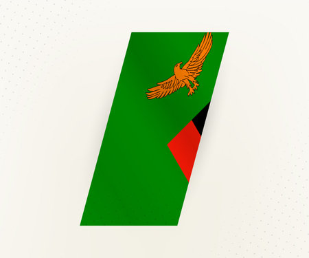 Abstract modern vertical flag of Zambia on beige background with dots. Flag for different types of design.のイラスト素材
