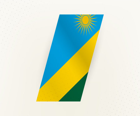 Abstract modern vertical flag of Rwanda on beige background with dots. Flag for different types of design.のイラスト素材