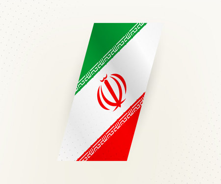 Abstract modern vertical flag of Iran on beige background with dots. Flag for different types of design.のイラスト素材