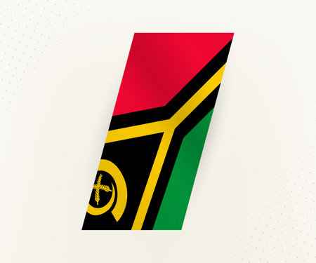 Abstract modern vertical flag of Vanuatu on beige background with dots. Flag for different types of design.のイラスト素材